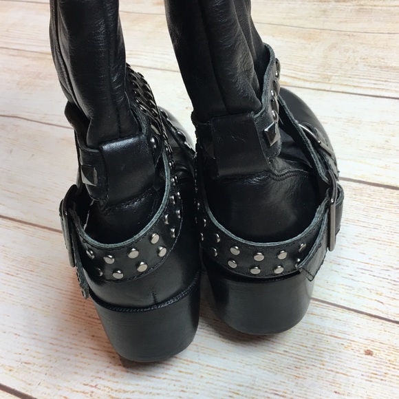 ALDO Bainey studded strap tall leather boots 36 - Picture 4 of 7